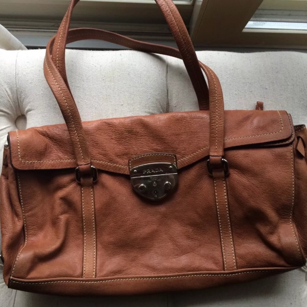 Prada classic vintage leather bag